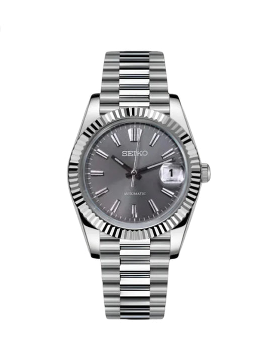 Datejust Mod Silver ~ Sunburst Grey